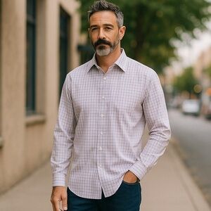 Club Room Blue Casual Button Down Shirt